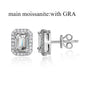 Smyoue Each 0.5CT 1CT 2CT Moissanite Stud Earrings for Women Emerald/radiant Cut Bridal Classic Jewelry 925 Pure Silver Earring