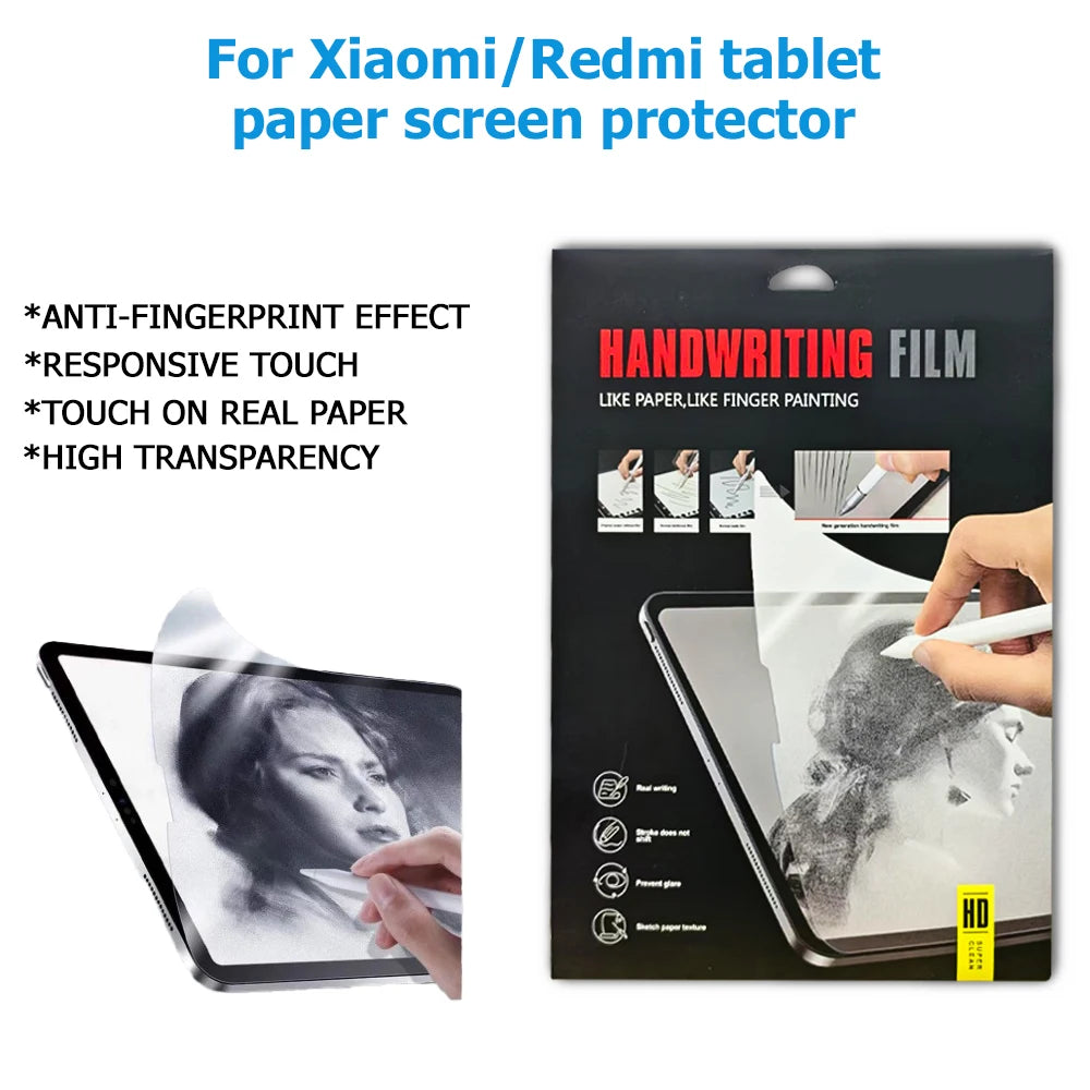 3Pcs Paper Feel Like Screen Protector for Xiaomi MiPad 6 6S Pro 11 12.4 inch Redmi Pad SE 11 8.7 10.6 Pro 12.1 in Matte No Glass