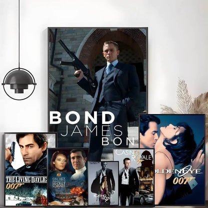 J-James Bond 007 Poster HD Art Sticky Wall Waterproof Home Living Room Bedroom Aesthetic Decoration