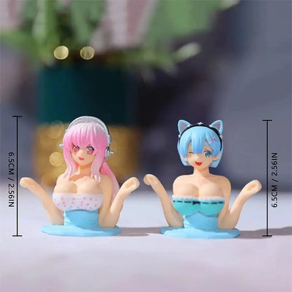 2023 Kawaii Shaking Chest Ornaments Cute Shake Girl Car Dashboard Decorations Anime Beautiful Girl Car Ornament Q-Version Toy