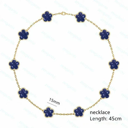 2023 New 925 Sterling Silver Women's Luxury Jewelry High Quality Pidestone Clover Bracelet Jewelry Set Free Shipping With Logo