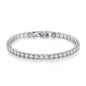 S925 Sterling Silver Bracelet Zirconia Tennis Ball Women Fashion Simple Engagement Wedding Charm Jewelry 4mm 16-20cm