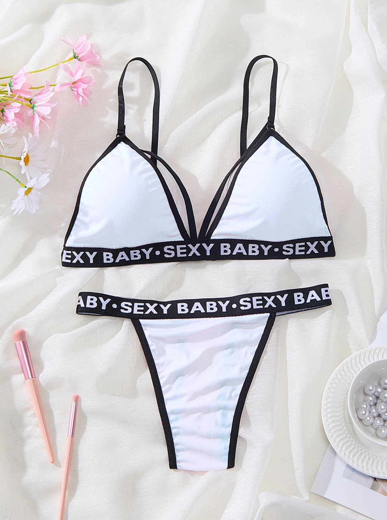 Women's Sexy Lingerie Set - Unpadded & Solid Color Collection