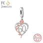 FC Jewelry Fit Original Charm Bracelet 925 Silver 18th 30th 40th Birthday Number Rose Flower Bead For Making Daughter Berloque