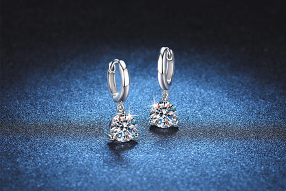 2ct Moissanite Diamond Earrings 100% S925 Sterling Sliver Orginal Drop Earring Wedding Bride Jewelry with Certificate for Women