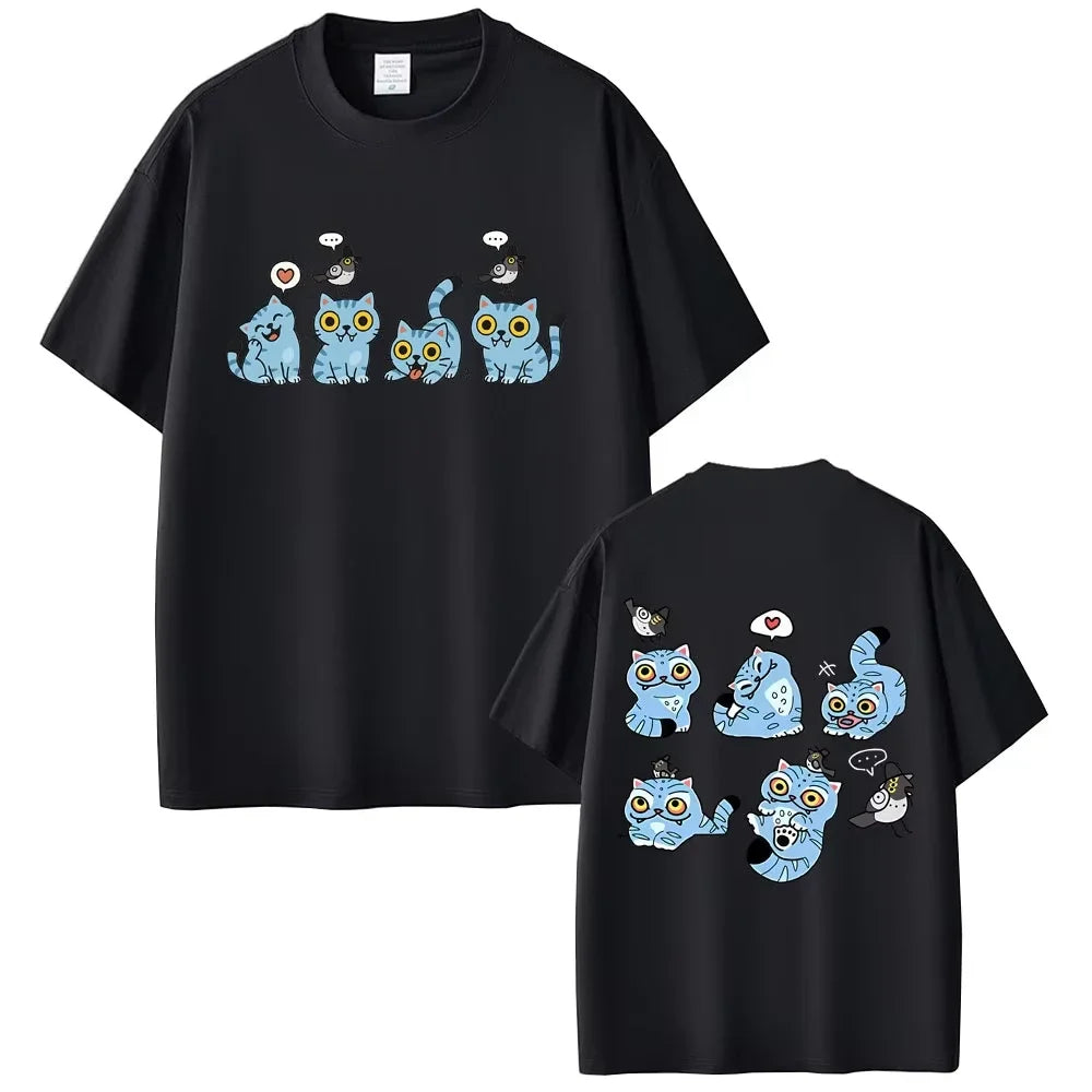 Movie KPop Demon Hunters Rumi Mira Zoey Saja Boys Derpy Tiger Double Sided Print T-shirt