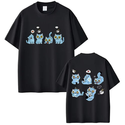 Movie KPop Demon Hunters Rumi Mira Zoey Saja Boys Derpy Tiger Double Sided Print T-shirt