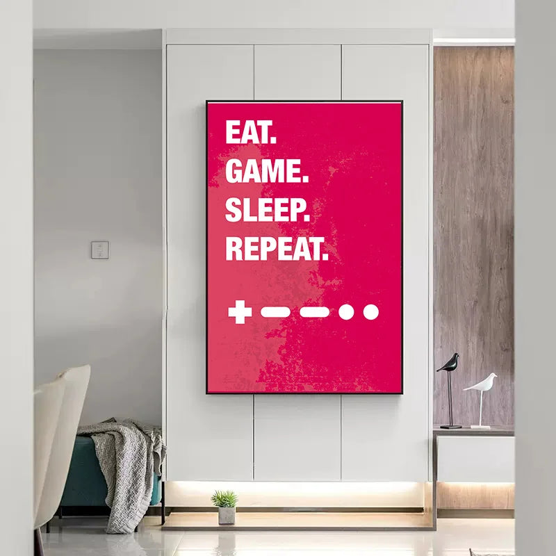 Gamepad Abstract Poster Canvas Painting Print Wall Art Picture Game Player Children'S Room Decorative Painting Boy Gift