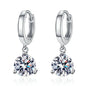 2ct Moissanite Diamond Earrings 100% S925 Sterling Sliver Orginal Drop Earring Wedding Bride Jewelry with Certificate for Women