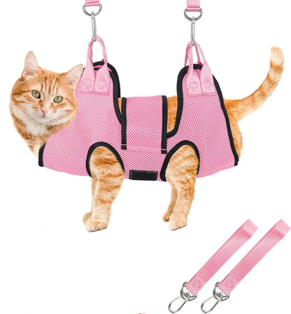 TONG Cat Grooming Hammock Fixed Bath Bag for Nail Cutting Anti Scratch Cat Trimming Restraint Bag Pet Beauty Hanging Pet Supplie