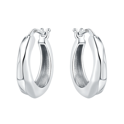 CYMYSS 2025 New 925 Sterling Silver Classic Hollow-out Versatile Hoop Earrings for Women Fine Jewelry Ideal Birthday Party Gifts