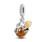 Original Charms 925 Silver Plated Bee Moon Star Pendant Fit Bracelet Making For Woman Fashion Jewelry