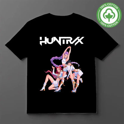 New Kpop Demon Hunter Cotton T-shirt Street Hip Hop Chic Y2K O-Neck Clothes Men and Women Anime Girls Print Harajuku Style Tops