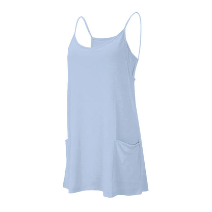 Sport Mini Dress For Women Summer Sleeveless Dress Casual Short Sundress