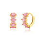 Luxury 925 Sterling Silver Ear Needle Flower Colorful Crystal Gold Earring For Women Hoop Earrings Trend Jewelry  Accessories