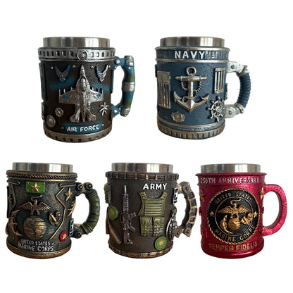 5 Styles American Commemorative Mug Decorative 3D Relief Design 250th Anniversary Mug Marine Corps Mug for Veterans