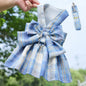 Cute Plaid Skirt Chest Strap Leash Dog Cat Vest Clothes Fighting Supplies Pet Harnesses Walking Pet Accessories Comfortable