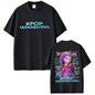 Movie KPop Demon Hunters Rumi Mira Zoey Saja Boys Derpy Tiger Double Sided Print T-shirt