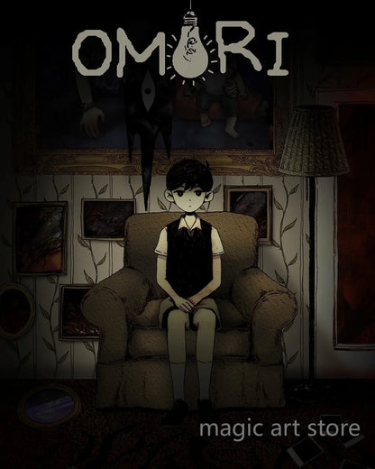 Horror Anime Style Video Game Omori Main Character Game Scene Art Poster Canvas Painting Wall Print Picture Room Home Bar Decor