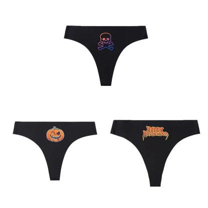 3PCS Halloween Women's Panties Charming Thongs Female Breathable Soft Sexy Lingerie