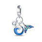 Blue Series 925 Sterling Silver Turtle,Whale & Seahorse Dangle Charm Fits Bracelet Kids Ocean Jewelry Accessories