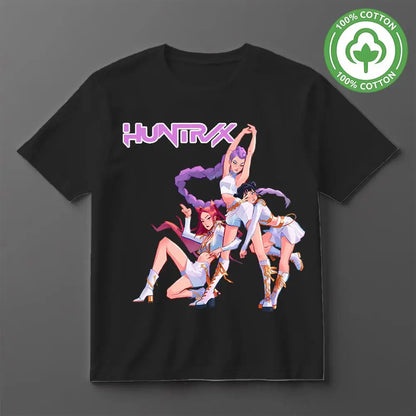 New Kpop Demon Hunter Cotton T-shirt Street Hip Hop Chic Y2K O-Neck Clothes Men and Women Anime Girls Print Harajuku Style Tops