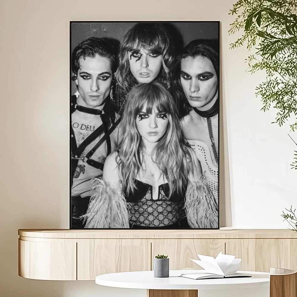M-Maneskin D-Damiano David Band Poster HD Art Sticky Wall Waterproof Home Living Room Bedroom Bar Aesthetic Decoration
