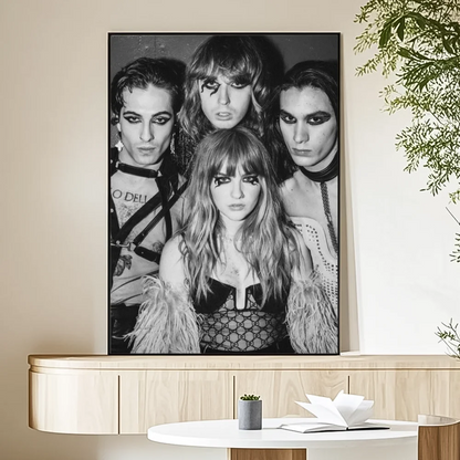 M-Maneskin D-Damiano David Band Poster HD Art Sticky Wall Waterproof Home Living Room Bedroom Bar Aesthetic Decoration