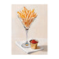 Funny Statement Piece Modern Still Life Poster Red Wine Pizza Crackers Art Print Food Wall Art Picture for Kitchen Home Decor