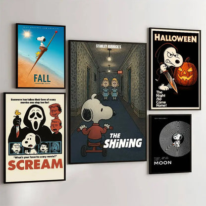 Anime S-Snoopy Classical Movie DIY Sticky Poster Fancy Wall Sticker For Living Room Bar Decoration Wall Decor