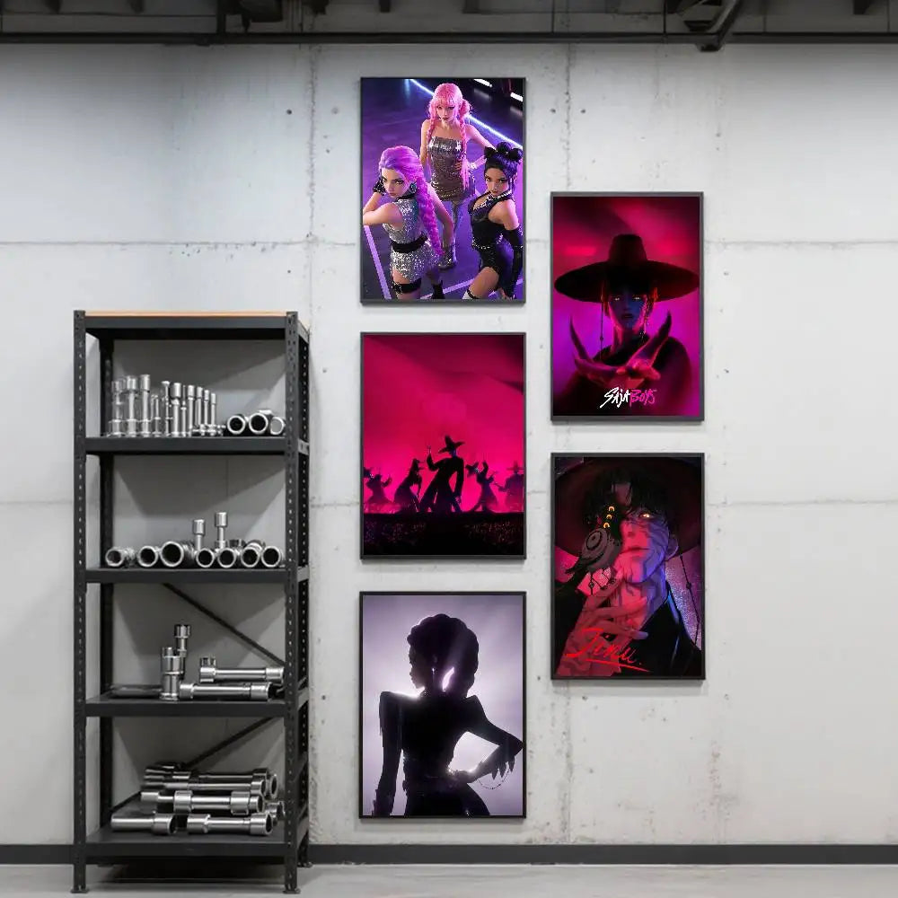 1PC Movie KPop Demon Hunters  Poster Sticky Decorative poster print painting wall art modern stylish Coffee House decor