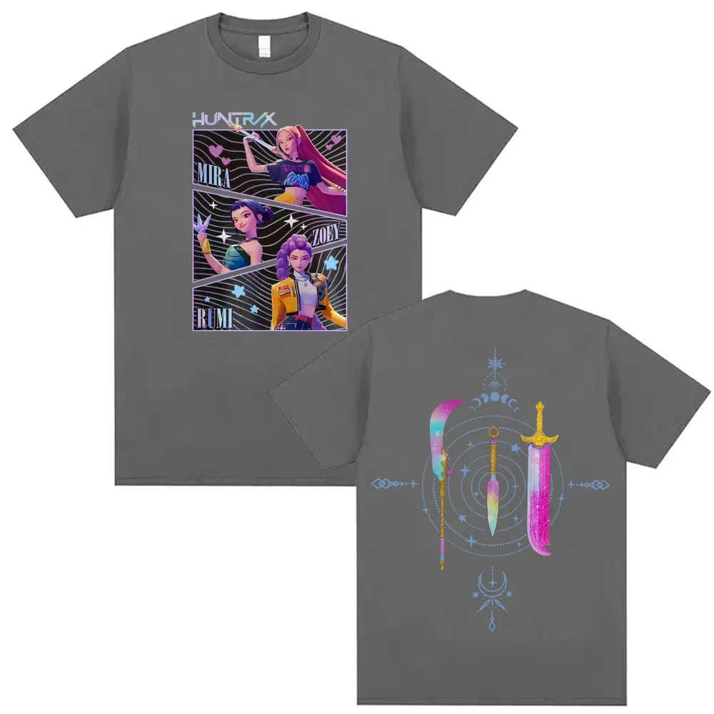 Hot Sale Kpop Demon Hunters Merch T Shirt Men Women Clothing Harajuku Fashion Aesthetic T Shirts Casual 100_ Cotton T-shirt Tops