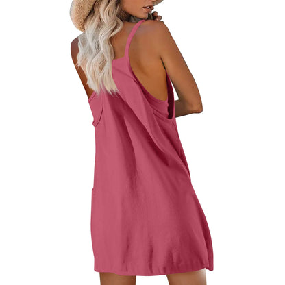 Sport Mini Dress For Women Summer Sleeveless Dress Casual Short Sundress