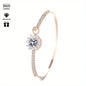1pc s925 Silver Inlaid 6.5mm Moissanite Small and Delicate Sunflower Bracelet for Men and Women