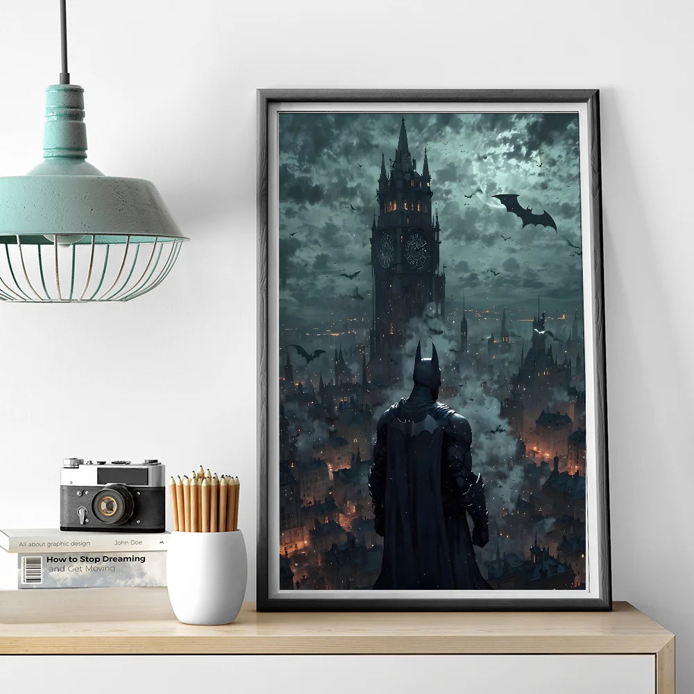1PC B-Batman Poster Self-adhesive Art Waterproof Paper Sticker Coffee House Bar Room Wall Decor