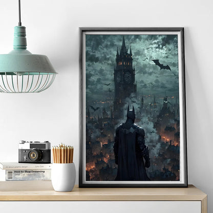 1PC B-Batman Poster Self-adhesive Art Waterproof Paper Sticker Coffee House Bar Room Wall Decor