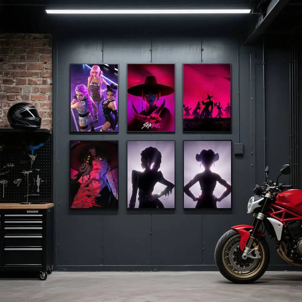 1PC Movie KPop Demon Hunters  Poster Sticky Decorative poster print painting wall art modern stylish Coffee House decor