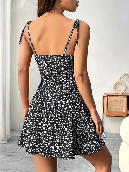 Women's Summer Floral Spaghetti Strap Dress