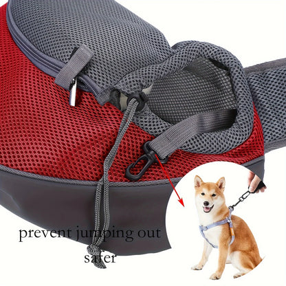 Portable Mesh Breathable Pet Shoulder Bag, Crossbody Cat and Dog Luggage, Small Chest Backpack for Travel and Walking