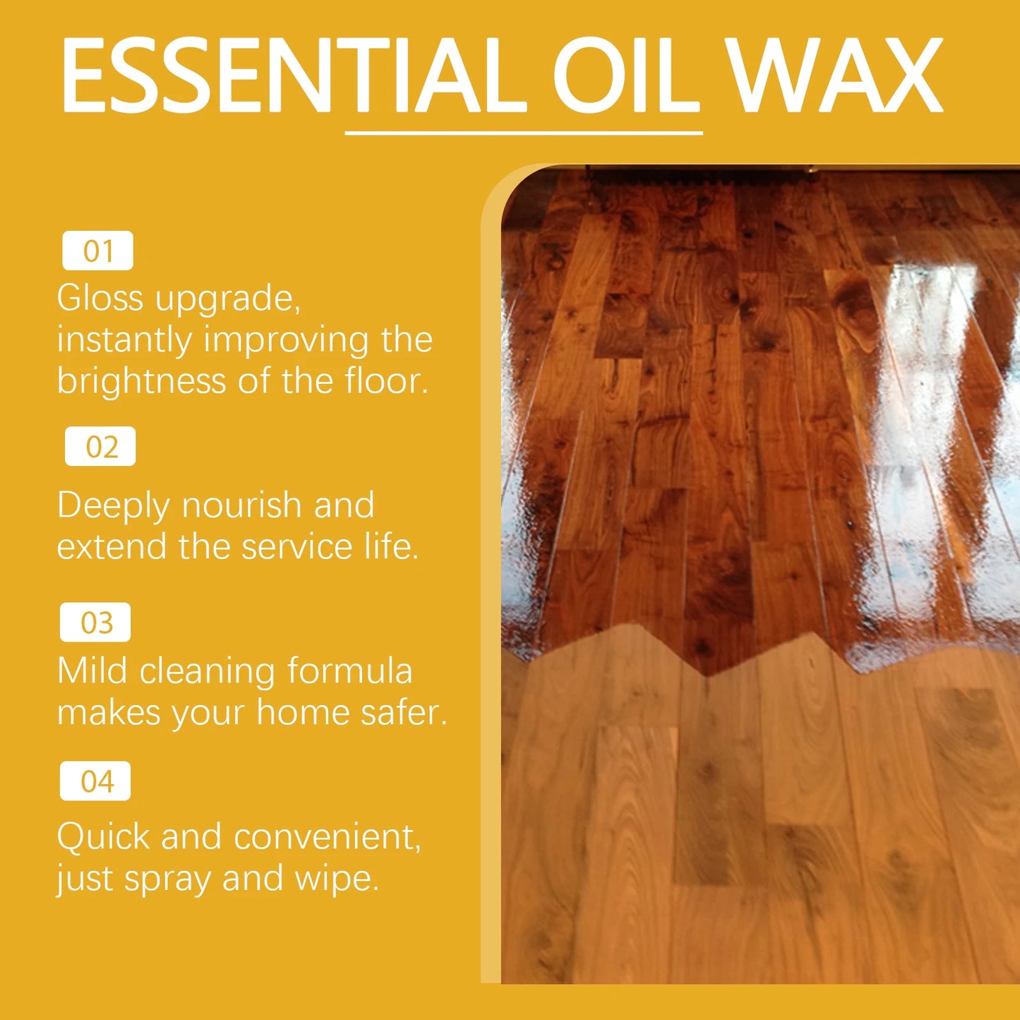 Jakehoe Beeswax Wood Polishing Spray Anti-cracked Nourishing Restoring Gloss Fresh Scent Maintainence Furniture Spray