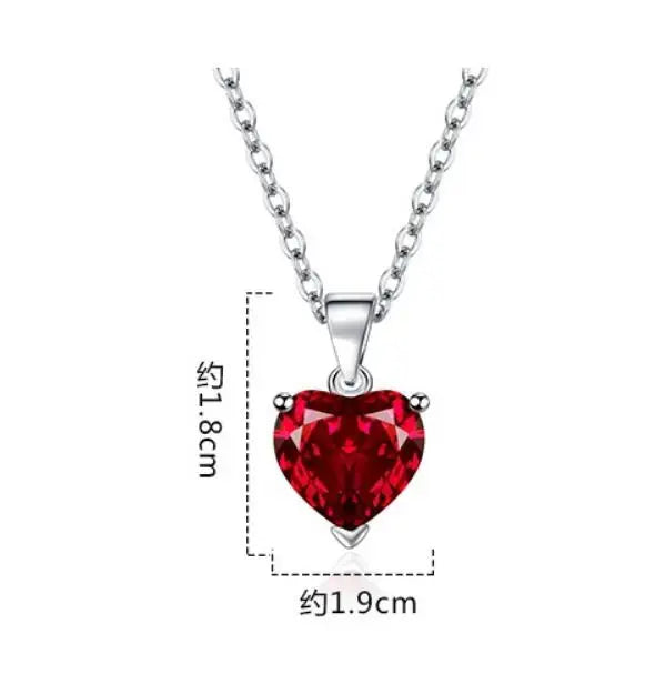 Natural Garnet Citrine Blue Topaz Green Emerald Ruby 925 Sterling Silver Heart Pendant Necklace Colorful Gemstone Jewelry