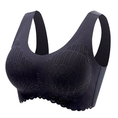 Secret Dig Women No Steel Ring Bar Push Up Lace Bustier Bra Thin Comfortable Breathable Underwear Intimates Removable Padding