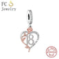 FC Jewelry Fit Original Charm Bracelet 925 Silver 18th 30th 40th Birthday Number Rose Flower Bead For Making Daughter Berloque