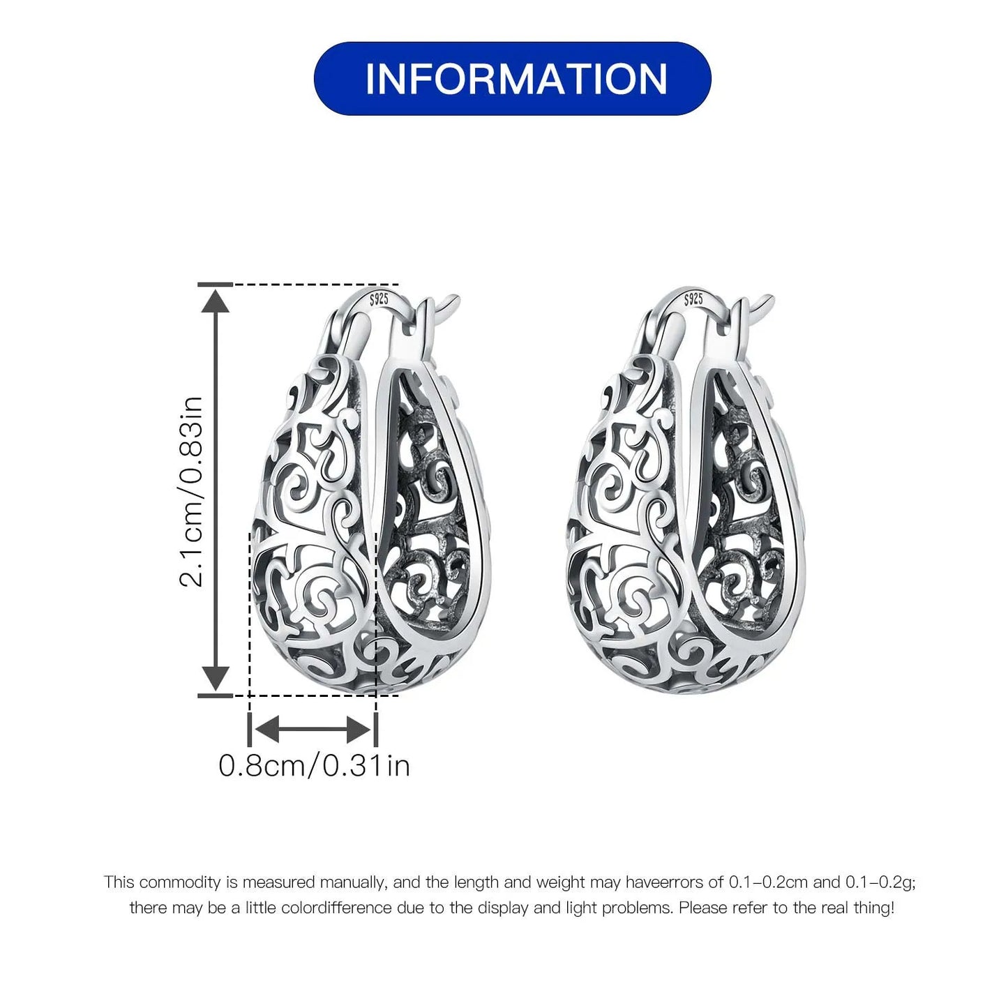 CYMYSS 2025 New 925 Sterling Silver Classic Hollow-out Versatile Hoop Earrings for Women Fine Jewelry Ideal Birthday Party Gifts