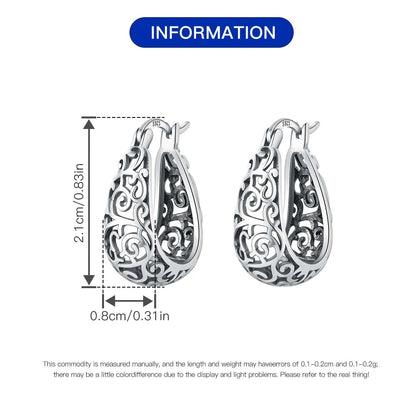 CYMYSS 2025 New 925 Sterling Silver Classic Hollow-out Versatile Hoop Earrings for Women Fine Jewelry Ideal Birthday Party Gifts