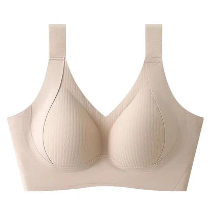 Large Size Seamless Underwear Women's Full Cup Adjustable Big Breast Revealing Small Breast Reduction Bra