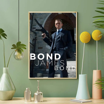 J-James Bond 007 Poster HD Art Sticky Wall Waterproof Home Living Room Bedroom Aesthetic Decoration