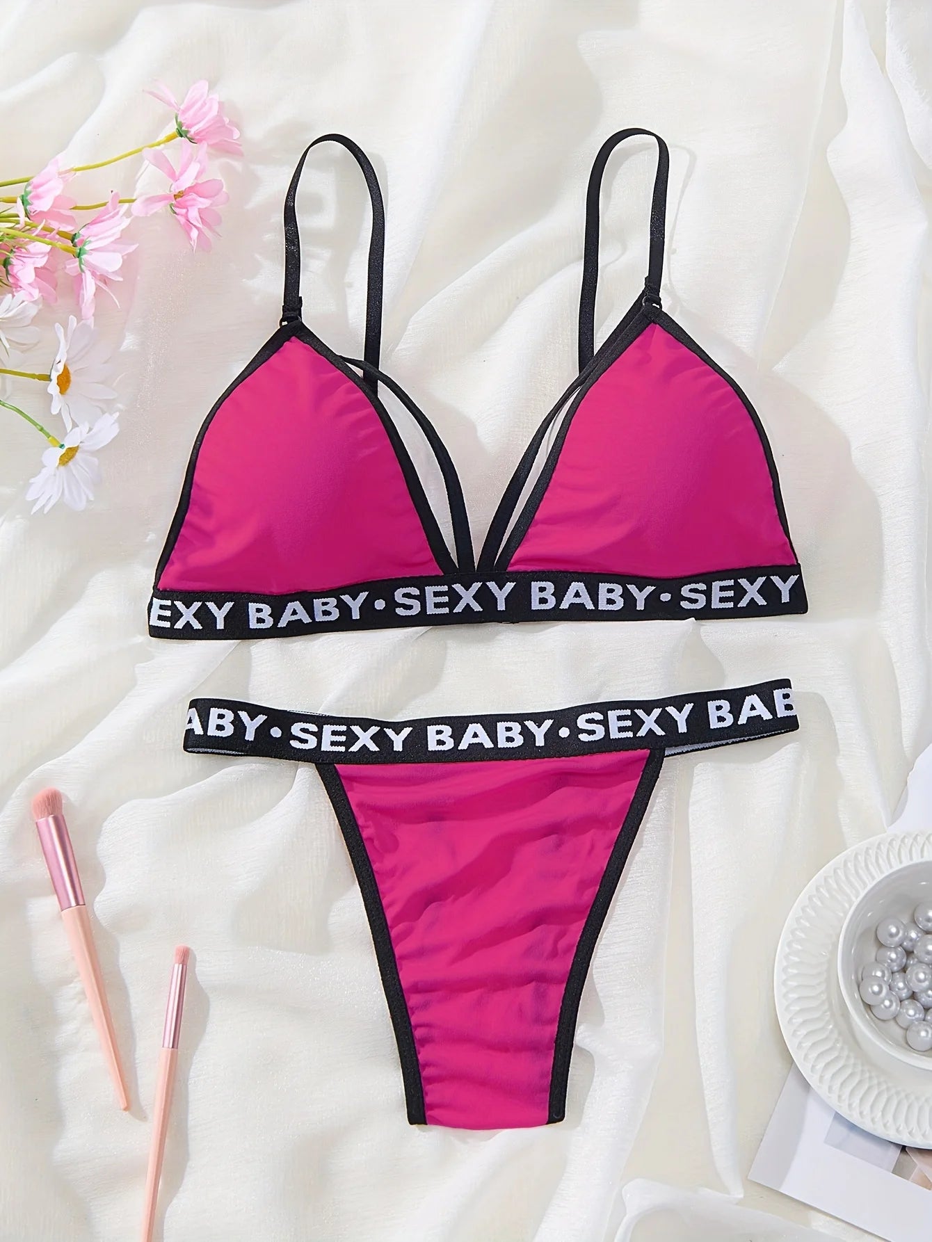 Women's Sexy Lingerie Set - Unpadded & Solid Color Collection