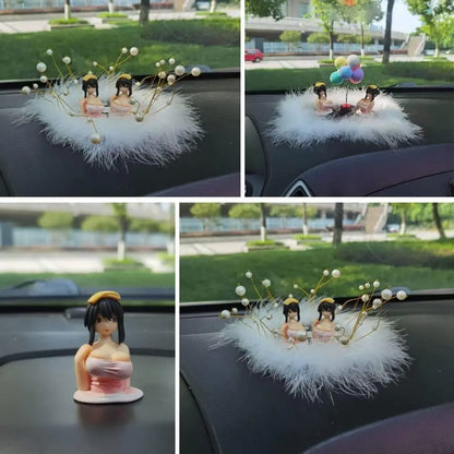 2023 Kawaii Shaking Chest Ornaments Cute Shake Girl Car Dashboard Decorations Anime Beautiful Girl Car Ornament Q-Version Toy