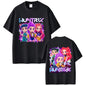 Movie KPop Demon Hunters Rumi Mira Zoey Saja Boys Derpy Tiger Double Sided Print T-shirt